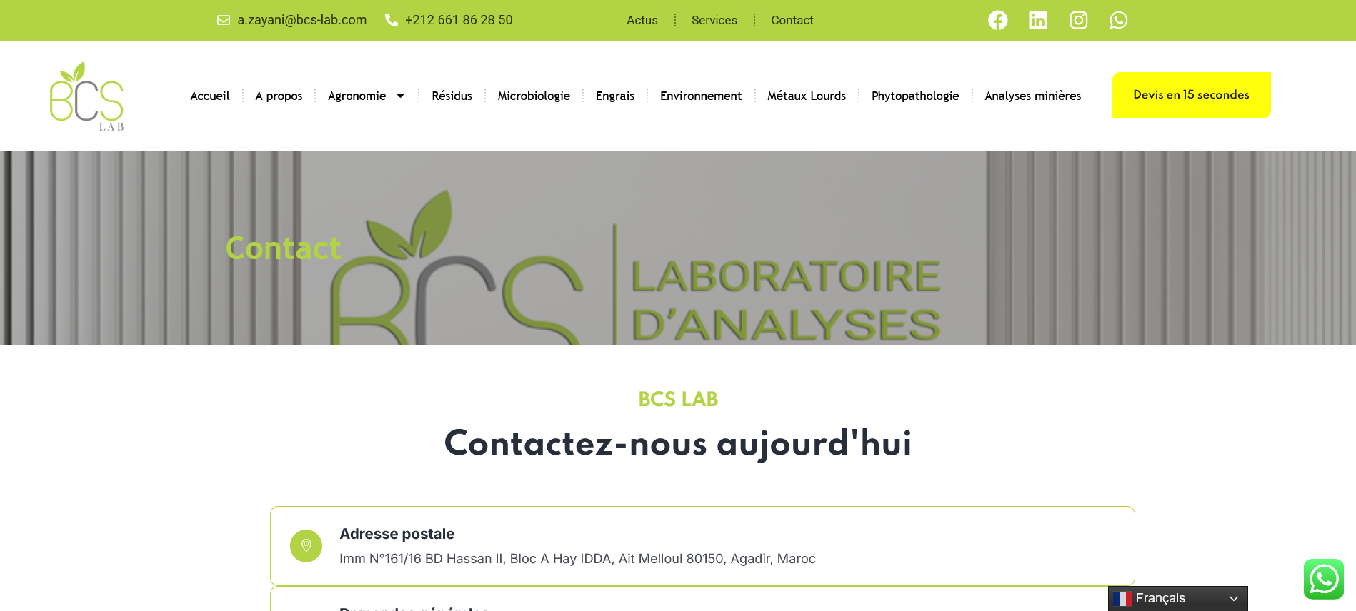 Contact & couverture