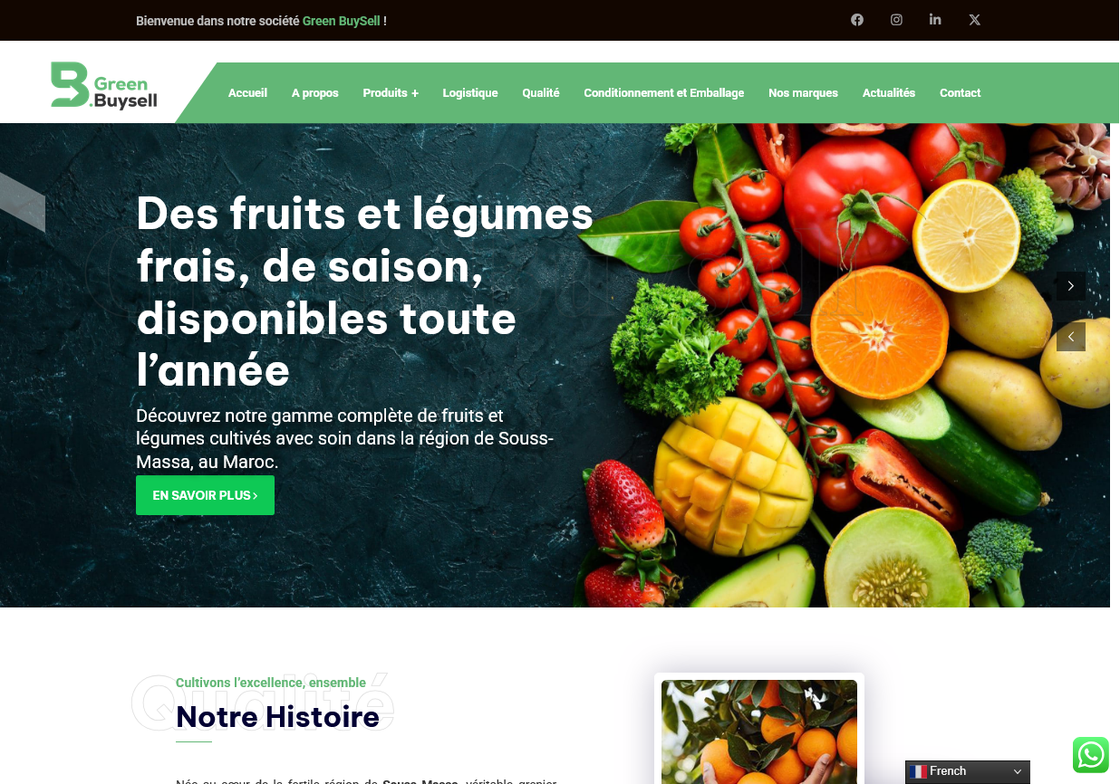 Capture du site Green BuySell réalisé par Agadir Concept