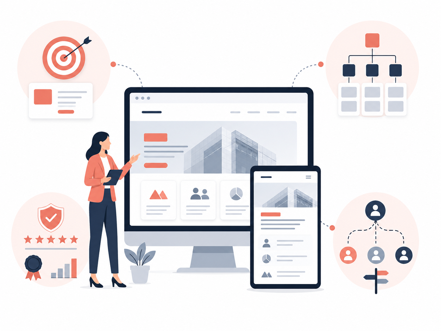 Architecture claire d’un site corporate pour plusieurs publics