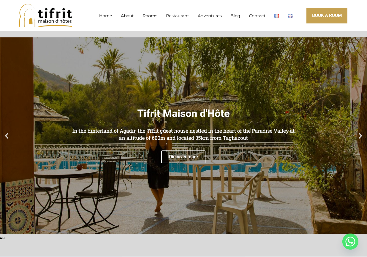 Capture du site Tifrit Maison d’Hôtes réalisé par Agadir Concept