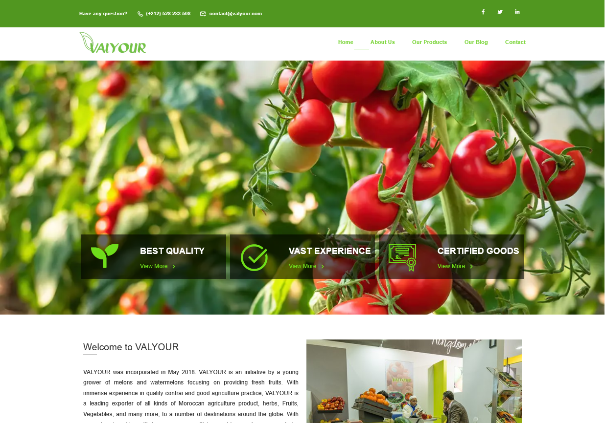 Capture du site Valyour réalisé par Agadir Concept