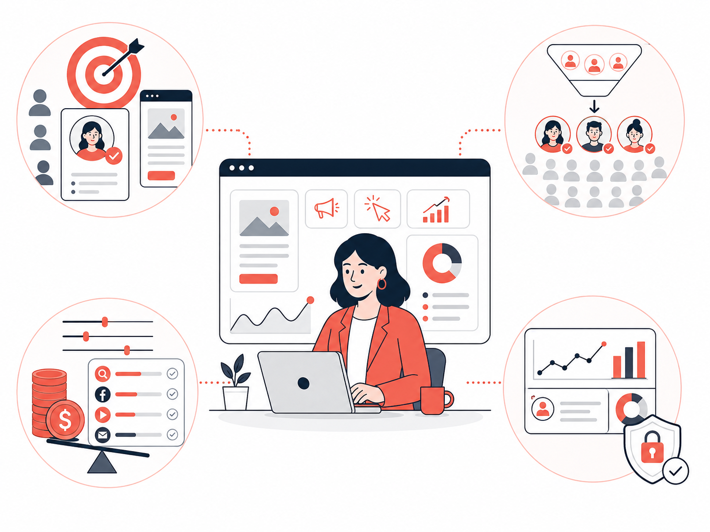 Stratégie d’acquisition digitale centrée sur ciblage proposition de valeur conversion tracking et qualité des prospects