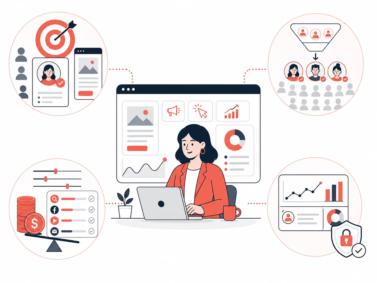 Stratégie d’acquisition digitale centrée sur ciblage proposition de valeur conversion tracking et qualité des prospects