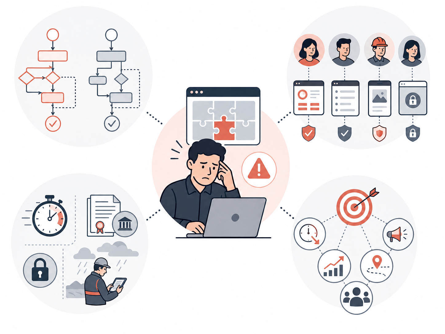 Outils digitaux génériques mal adaptés à des processus métier et utilisateurs différents
