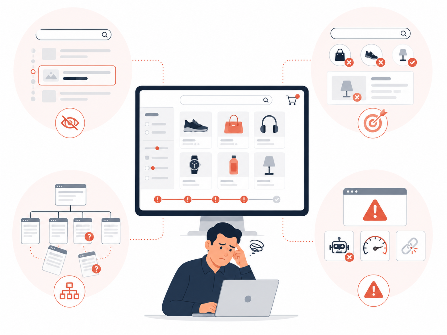 Site peu visible sur Google avec contenus mal ciblés structure confuse et obstacles techniques