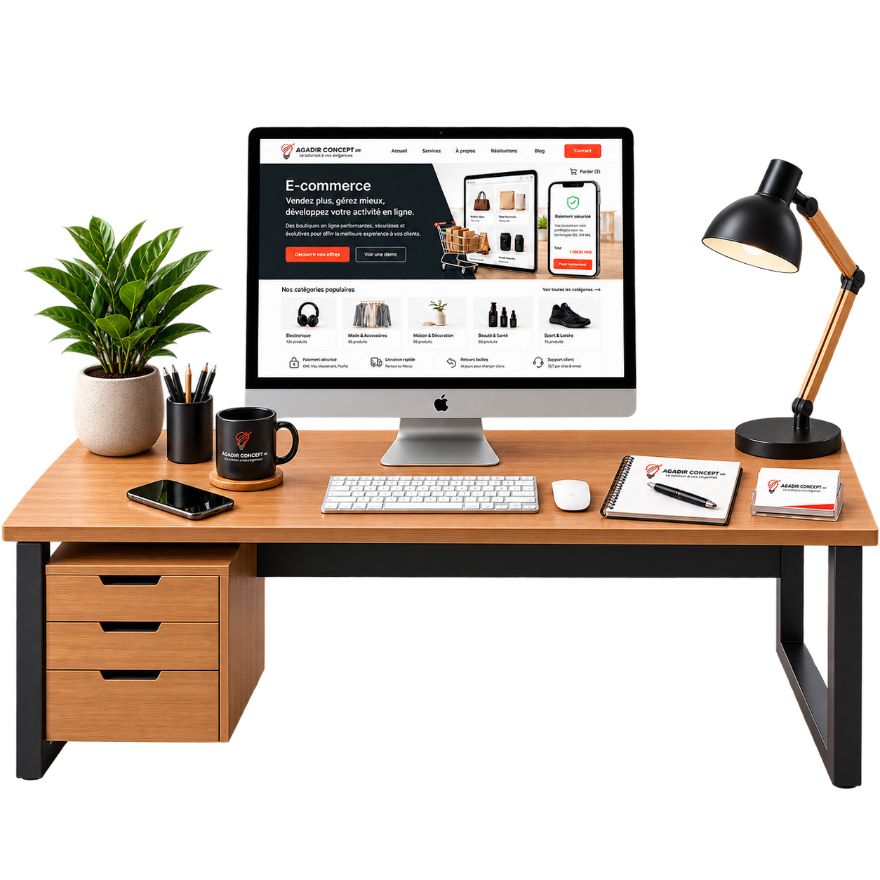 Exemple de boutique e-commerce professionnelle avec catalogue et panier