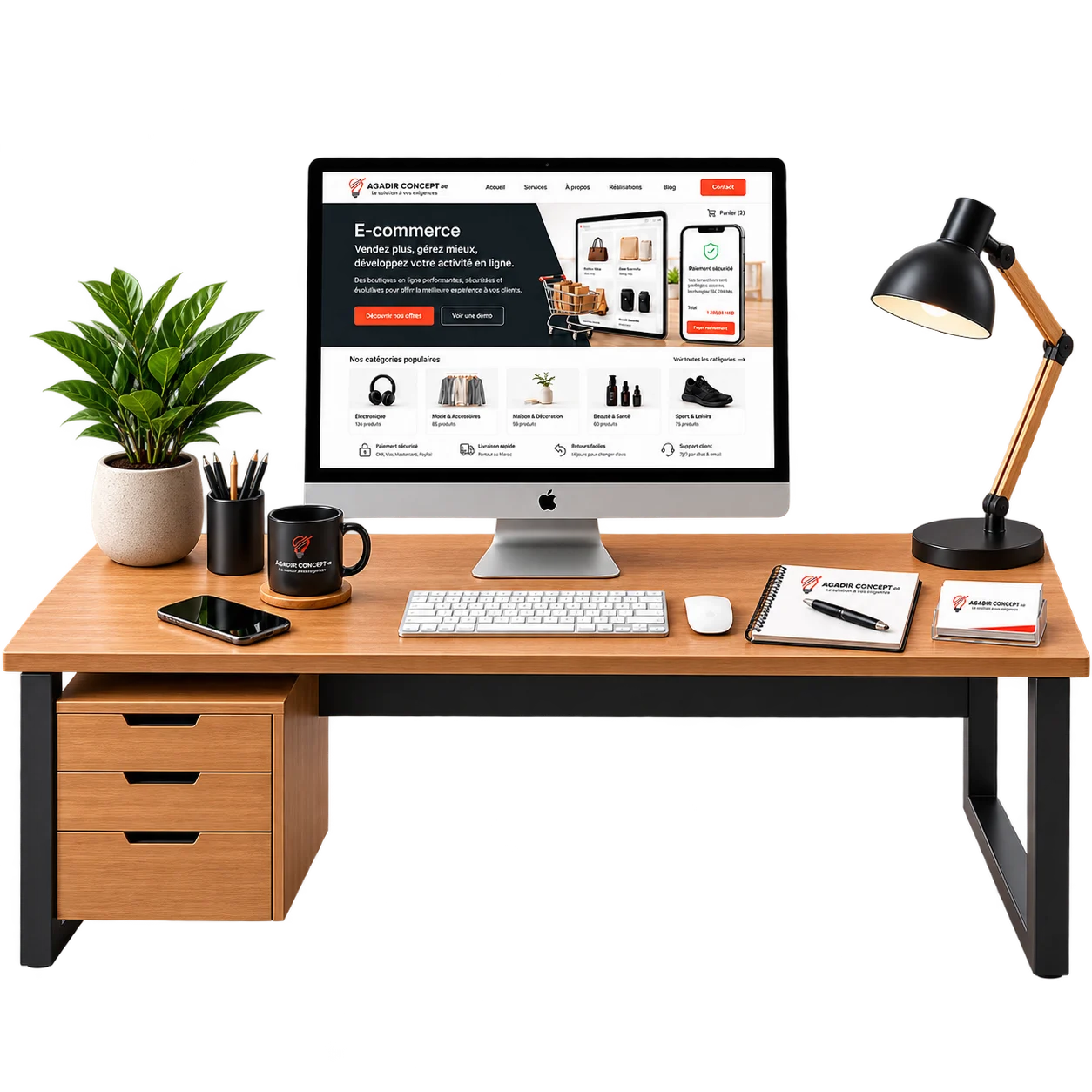 Exemple de boutique e-commerce professionnelle avec catalogue et panier