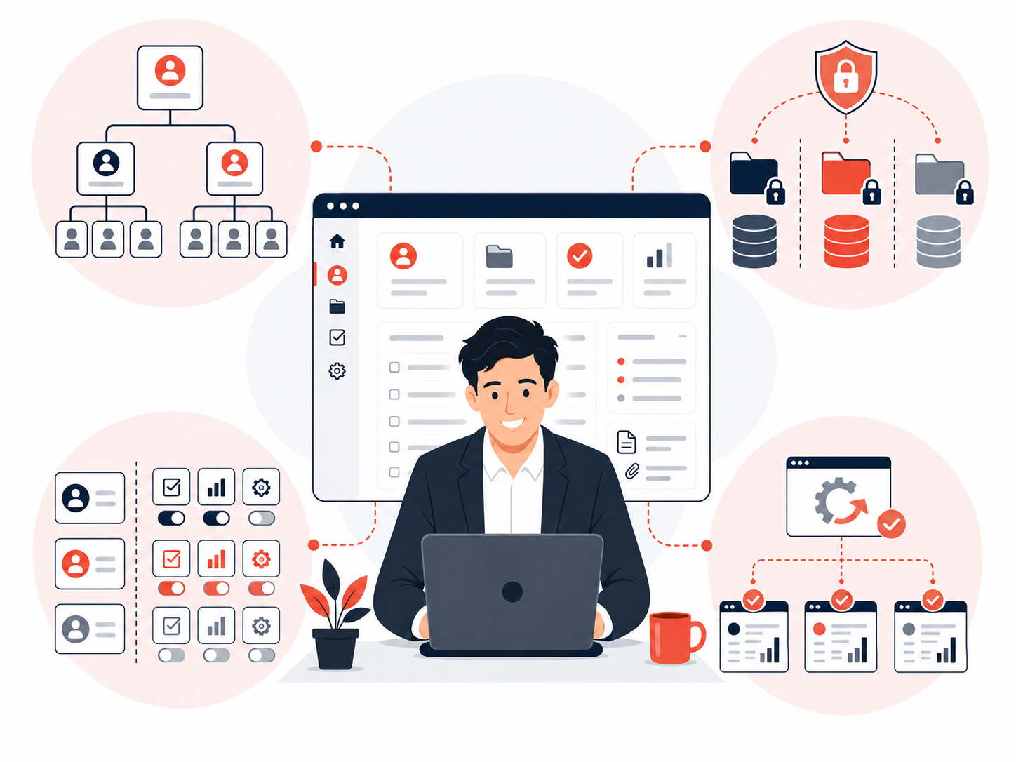 Architecture SaaS avec socle commun et espaces clients séparés