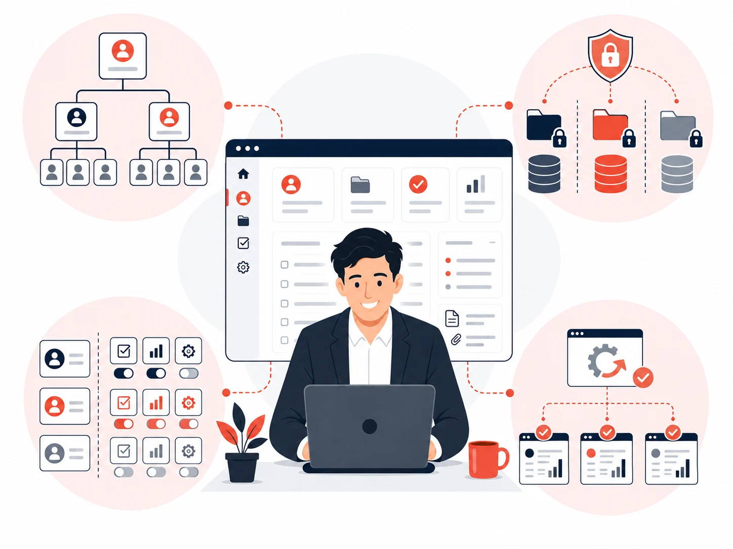 Architecture SaaS avec socle commun et espaces clients séparés