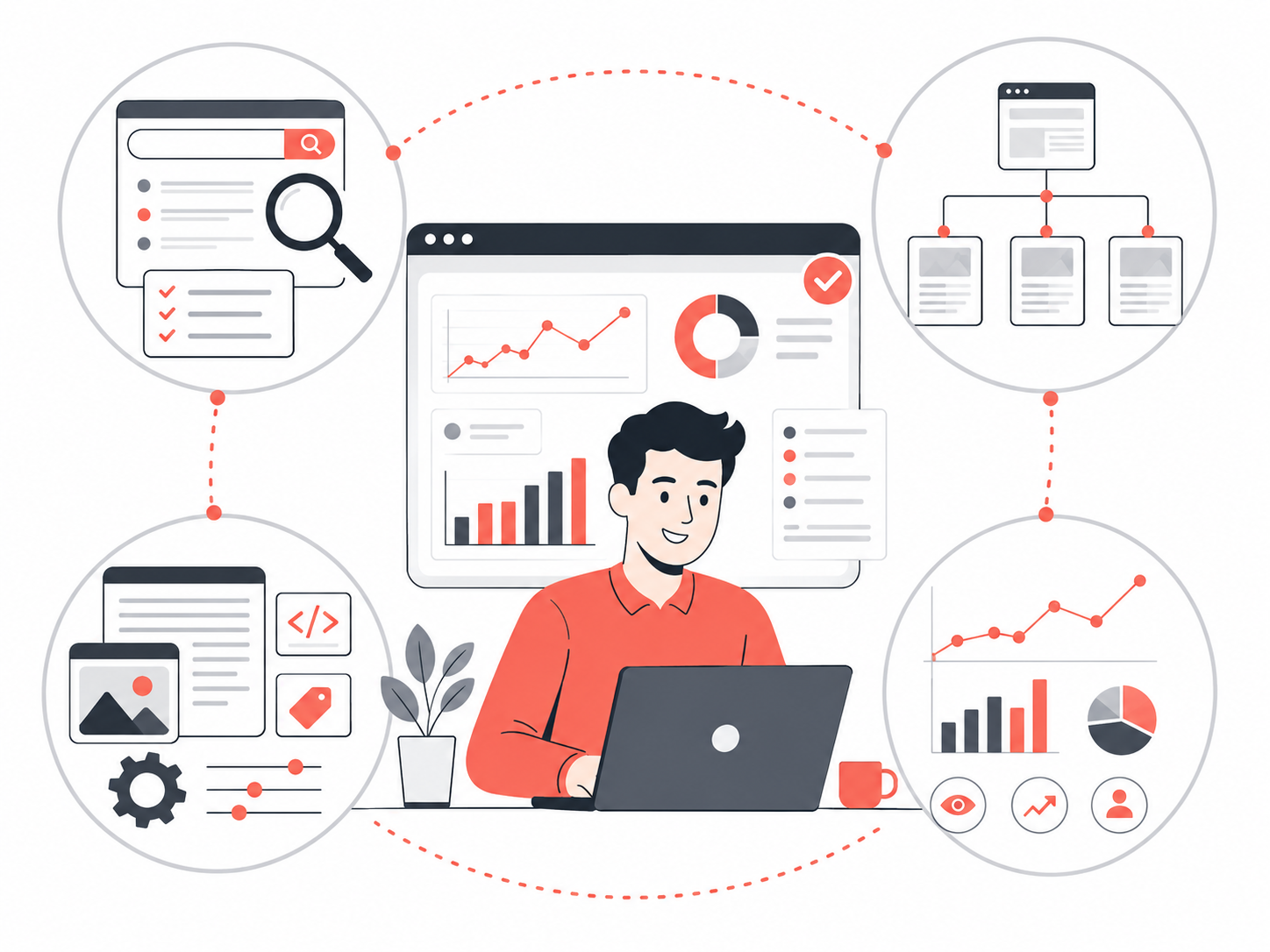 Architecture SEO reliant intentions de recherche pages optimisées maillage interne et suivi des performances